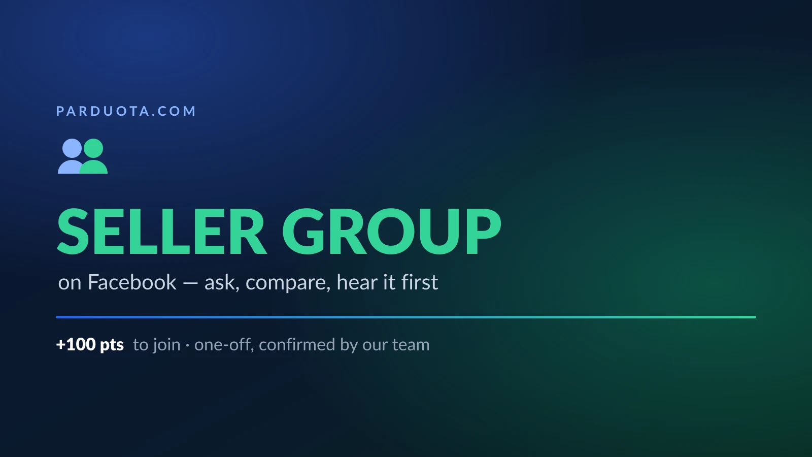 Parduota.com seller group on Facebook